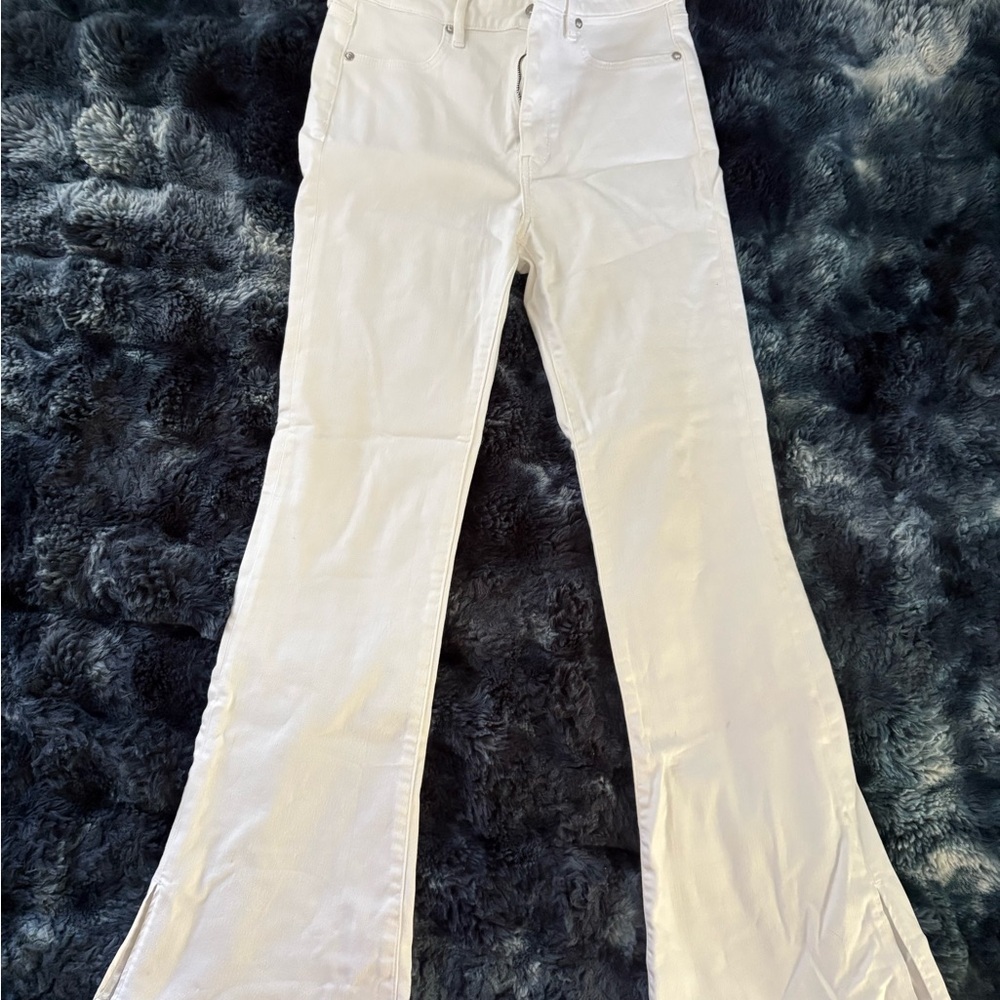 American Eagle White Denim flare jeans